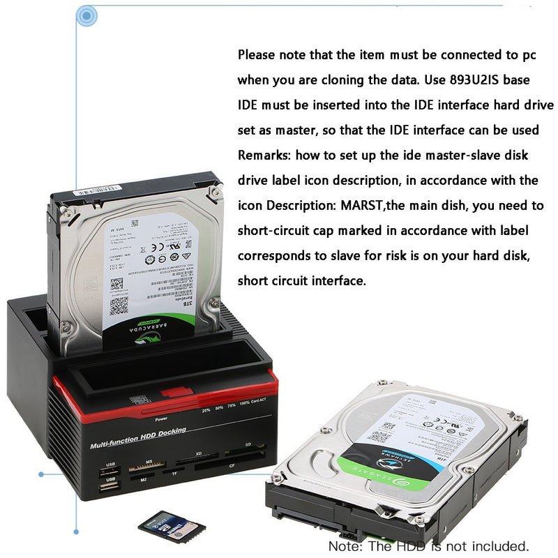 Multifunction 2.5 3.5" HDD Docking Station UKB 3.0 Clone Hard Drive Card UK