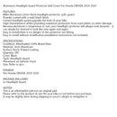 Aluminum Headlight Guard Cover Protector Black for Honda CB500X 2019-2020 Generic