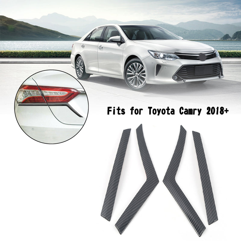 Carbon Fiber Rear Tail Light Lamp Strip Cover Trim For Toyota Camry 2018+ Generic