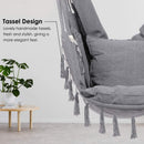 Indoor/Outdoor Hammock Chair Hanging Rope Swing With Cushions 150KG Load Bearing