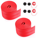 2PCS Car Seat Belt Webbing Polyester Seat Lap Retractable Safety Strap Red 3.5M Generic