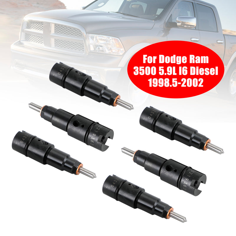 1998-2002 Dodge Cummins 5.9L 40-50 HP 6PCS Fuel Injectors 0432193635 RV275 Fedex Express