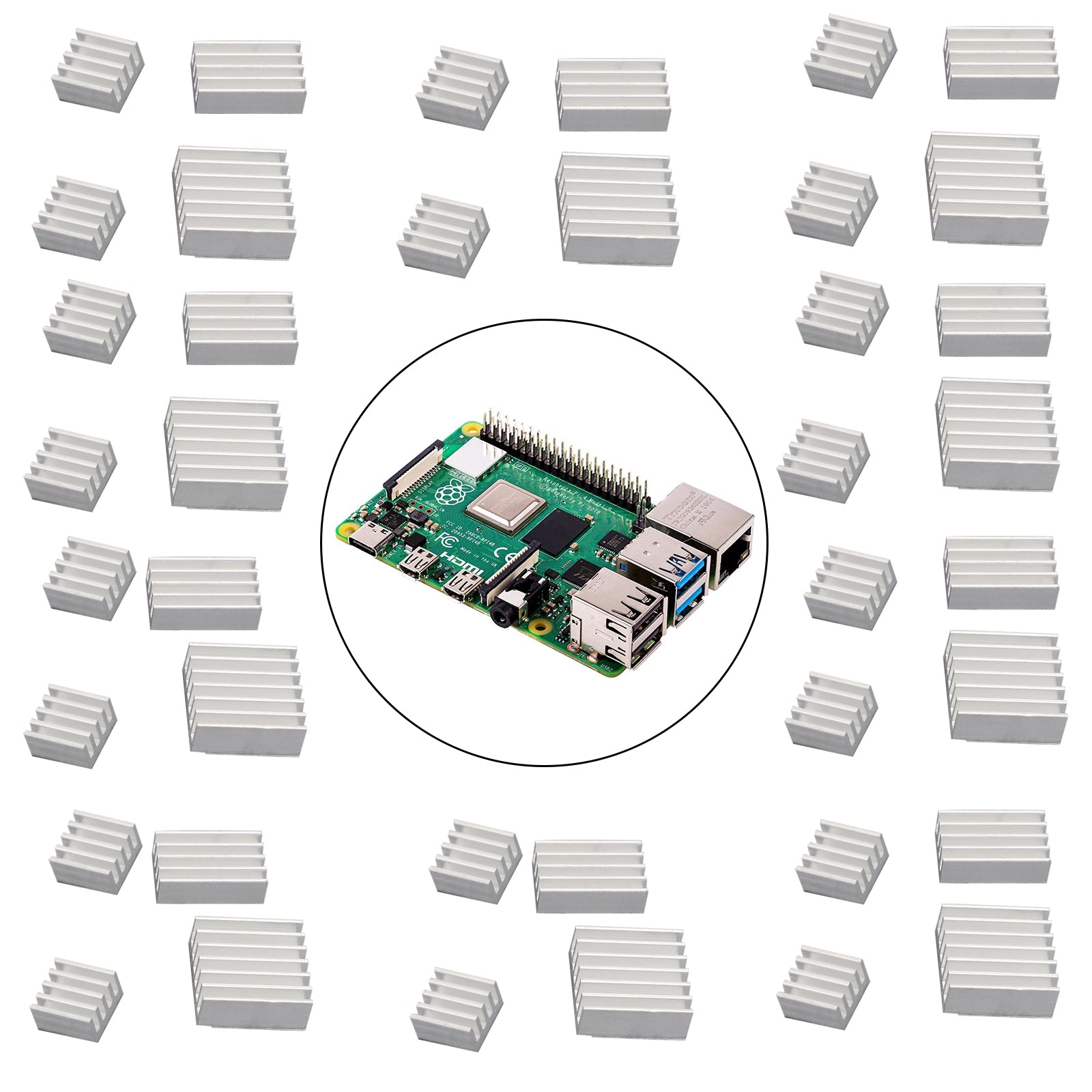 Aluminum Heatsink Radiator Cooler Kit with Sticker 40PCS Raspberry Pi