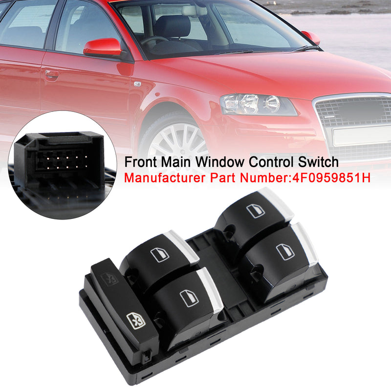 4F0959851H Front Main Window Control Switch For AUDI A3 8P A4 S4 Q7 B6 B7 A6 Generic
