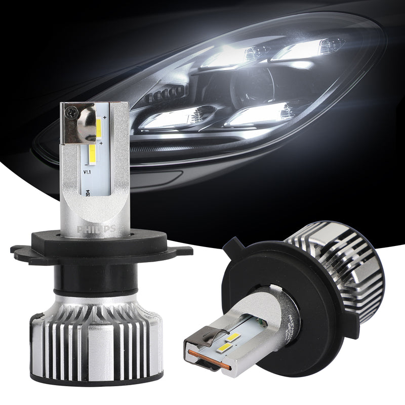 Philips H4 Led Ultinon Essential Car White Headlight Bulbs 6500K 21W 2Pcs