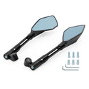 Universal CNC Aluminum Motorcycle Handlebar Rear View Mirrors Blue Anti-glare Mirror for Honda for Yamaha for Suzuki Generic