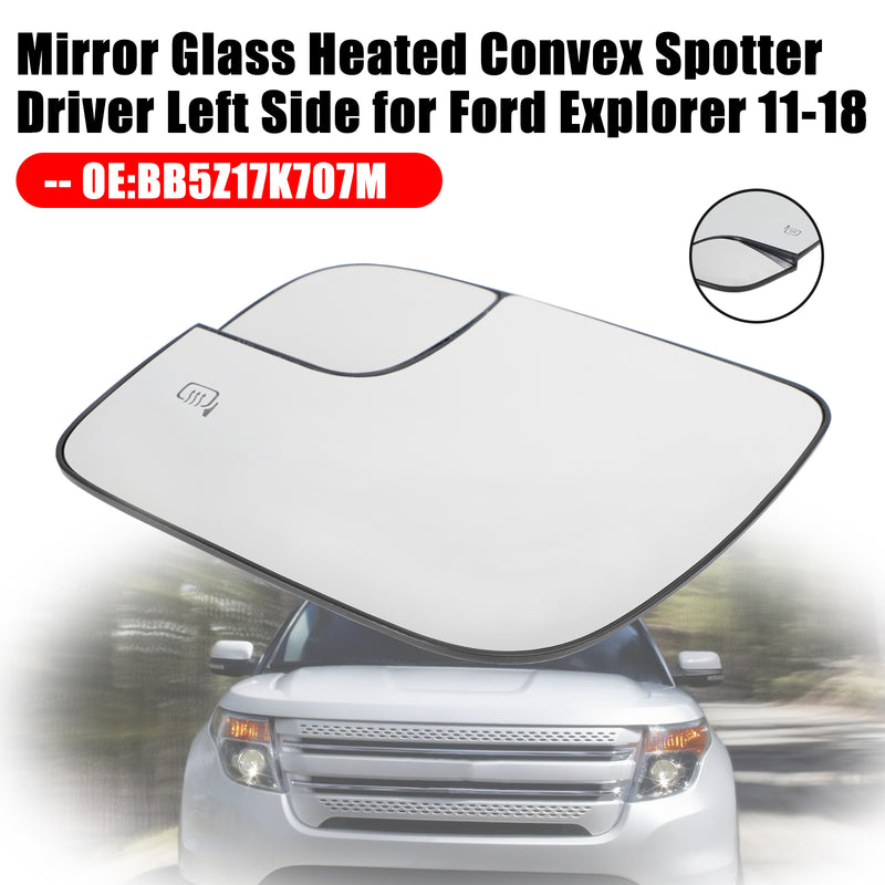 2011-2018 Ford Explorer Mirror Glass Heated Convex Spotter Driver Left Side