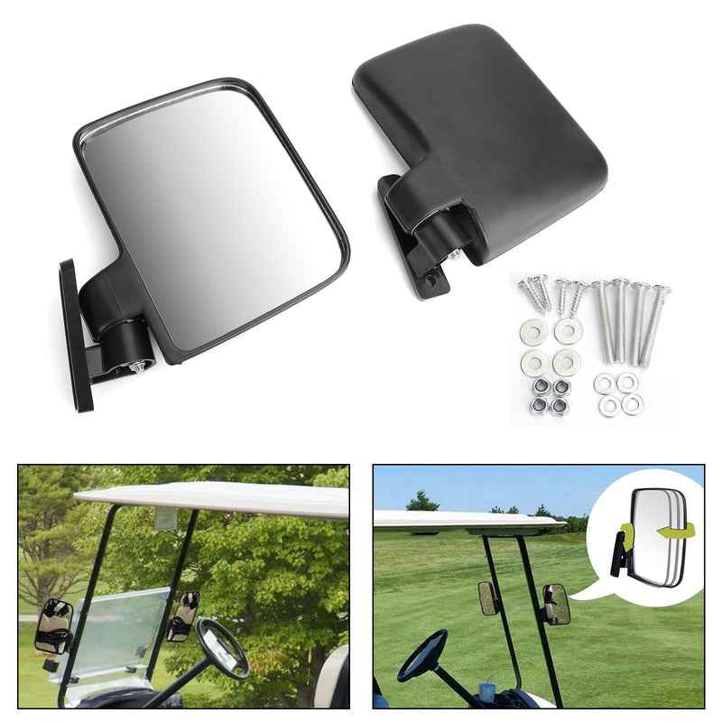 1 Pair Golf Cart Side Mirrors Rear View Mirror Fits Club Car for EZ-GO Yamaha Generic