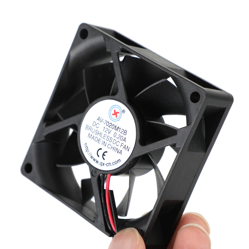 2 Pin Wire Brushless DC Cooling Blower Fan 12V 0.2A 7020B 70x70x20mm