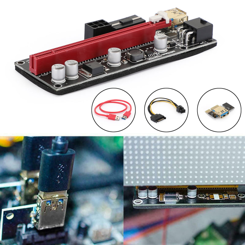 009S Plus PCI-E Riser Card PCI Express 1X to 16X Adapter USB 3.0 Data Cable