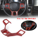 Carbon Fiber ABS Interior Steering Wheel Panel Cover Trim For Ram10-17 Generic