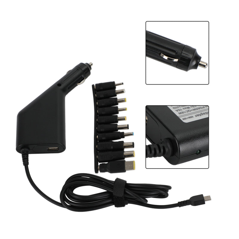 Universal PD65W + QC18W 11-15V Type C Laptop Car Charger Power Supply Adapter