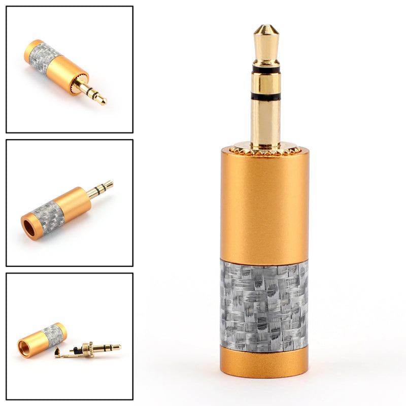 4PCS Mini 3.5mm 3 Pole Stereo Plug Fit DIY Headphone Audio Connector Gold