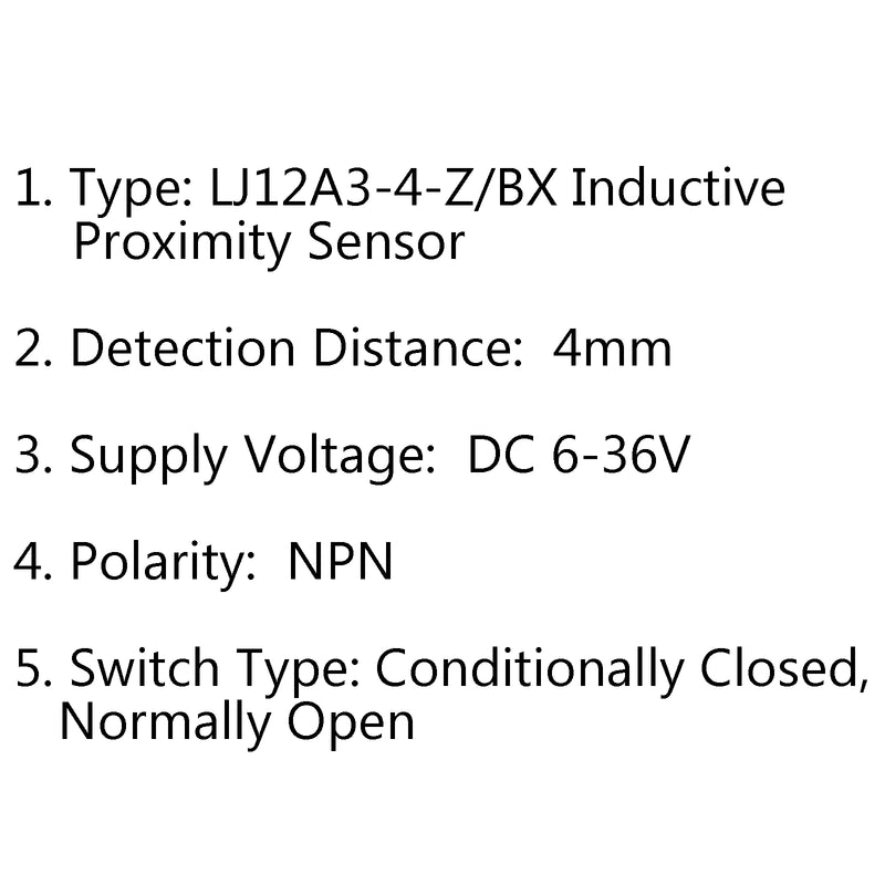 10Pcs LJ12A3-4-Z/BX Inductive Proximity Sensor Switch NPN DC 6V-36V 4mm