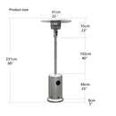 Patio Heater 48000 BTU Stainless Steel Outdoor Propane Gas Floor Stand Heating