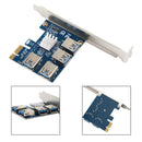 PCIE 1X 1 to 4 Expansion Card USB 3.0 Riser Card Extender Board Mining 4 Slot