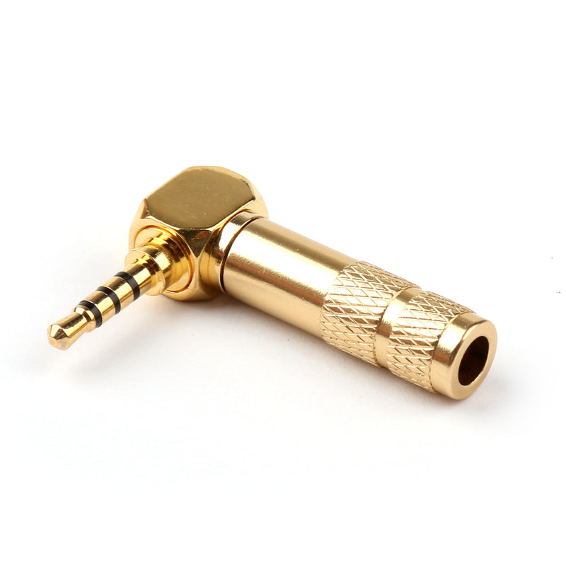 1PCS 2.5mm 4 Pole TRRS Mini Audio Male Plug Right Angle 90¡ã Connector Gld