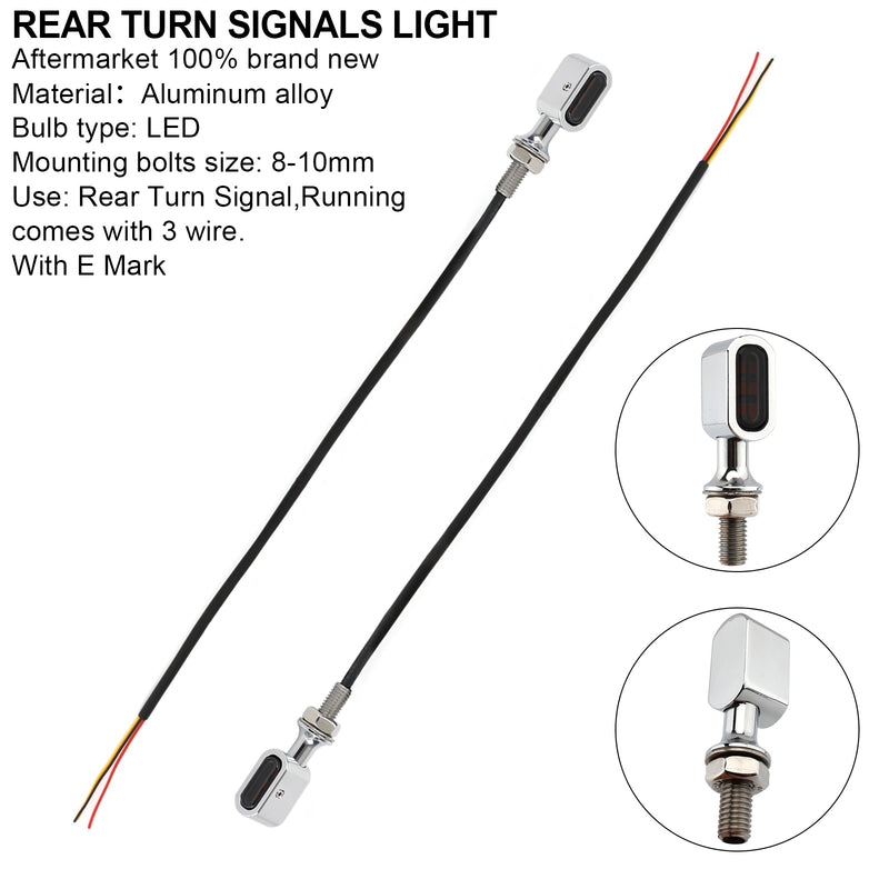 LED Rear Mini E Mark Turn Signal Indicator For Sportster Touring Dyna Softail Generic