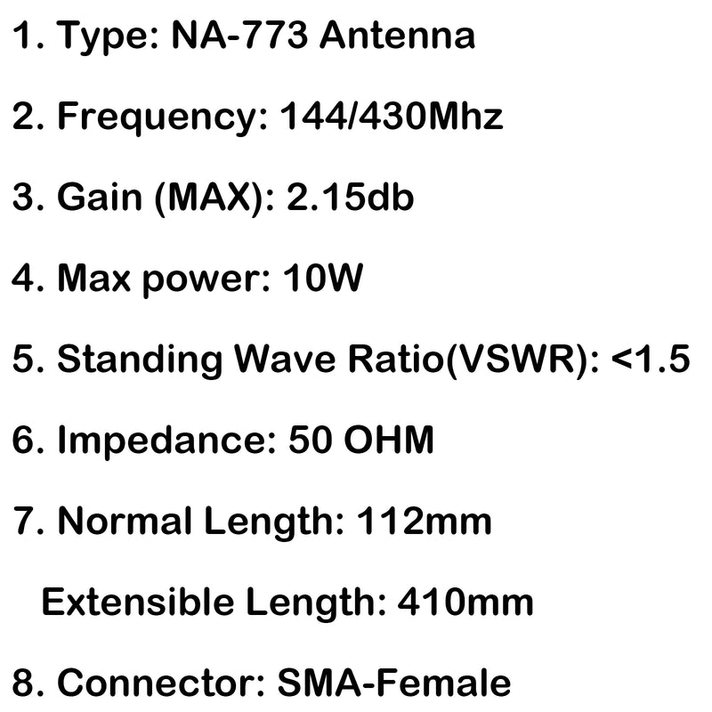 1Pcs NA-773 SMA-Female Dual-Band Antenna For Baofeng UV-5R UV-B5 BF-888s Radio