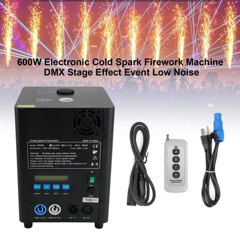 600W DMX Controlled Electronic Cold Spark Effect Machine