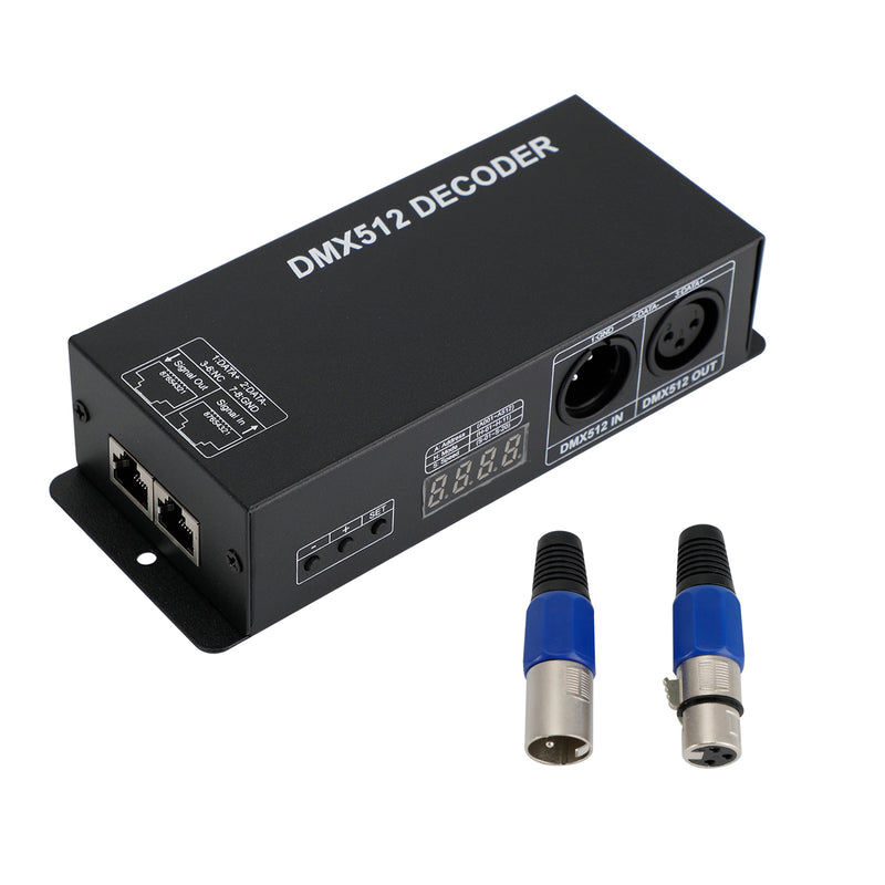 LED RGBW DMX 512 Controller Decoder Dimmer 4Channels 16A 4x4A Stripe Light