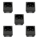 5PCS IEC320 C14 3 Pin Male Power Socket W/Fuse 10A 250V For Boat DIY AC-001D2
