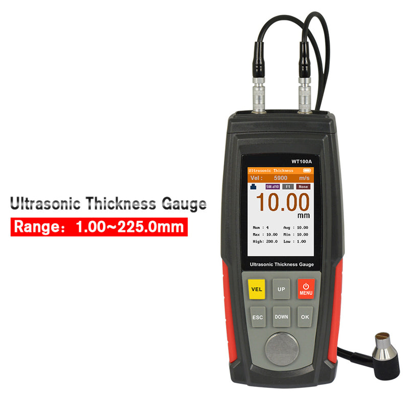 WT100A Smart Sensor LCD Ultrasonic Thickness Gauge Sound Velocity Tester