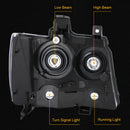 Chevrolet Tahoe 2007-2014 Chrome Housing Clear Headlights Assembly