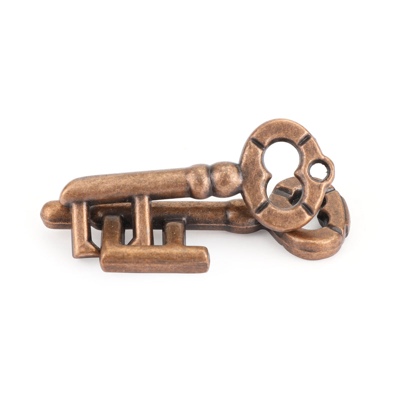 Vintage Alloy Cast IQ Mind  Puzzle Box Metal Lock Toys   Brain Teaser Game Key Lock