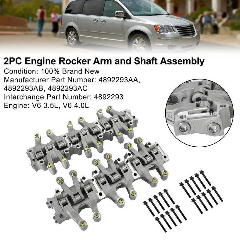 2005-2010 Dodge Charger 
Chrysler 300 V6 3.5L Both Intake & Exhaust 2PC Engine Rocker Arm and Shaft Assembly 3.5L 4.0L 4892293AC