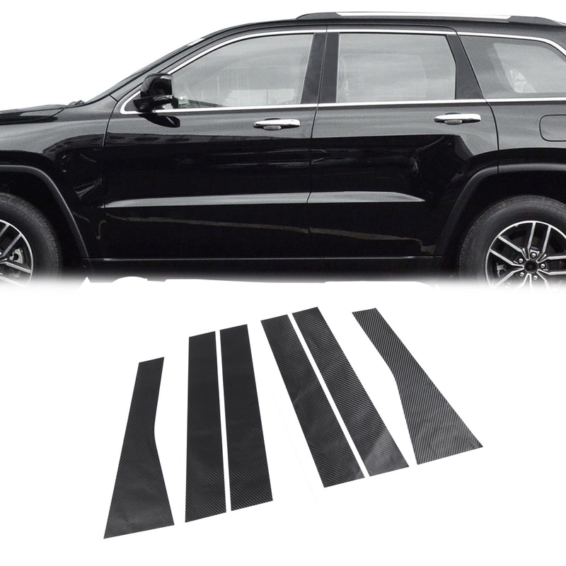 Carbon Fiber B Window Pillar Post Stickers Kit fit For Grand Cherokee 2011-2020 Generic