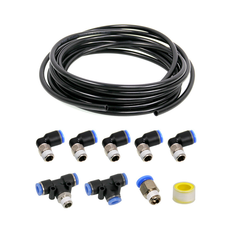 PUSH LOCK Black Vacuum Fitting Kit Turbo Wastegate & Solenoid for Turbo Vehicles