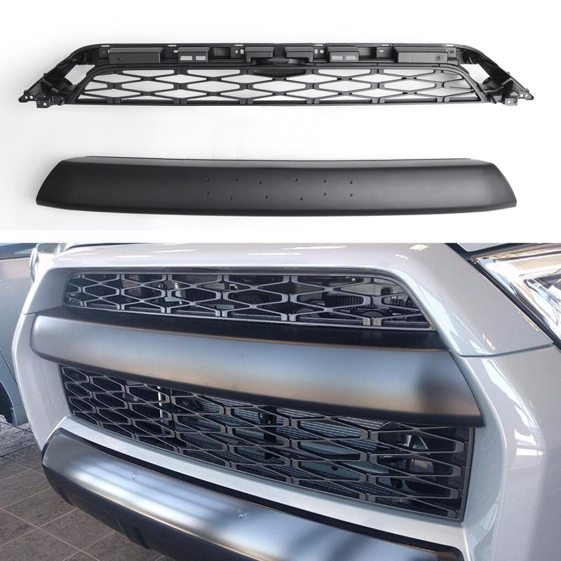 14-19 4Runner TRD PRO 2 Piece Front Bumper Grille PZ323-35056 PZ327-35053 Grill Replacement Generic