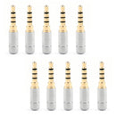 10Pcs Mini 3.5mm Stereo 4 Pole Jack Plug Audio Connector For Repair Headphone