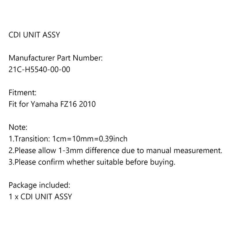 CDI UNIT ASSY CDI Igniter fit for Yamaha FZ16 FZ-16 2010 Generic