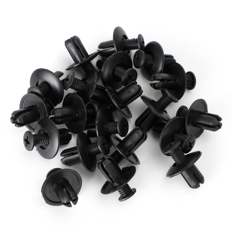 20 PACK 8MM FAIRING PANEL TRIM CLIPS SCREW IN RIVETS CLIP MOTORCYCLE UNIVERSAL Generic