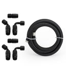 6AN -6AN Black Nylon E85 PTFE Fuel Line 10FT 6 Fittings Hose Kit