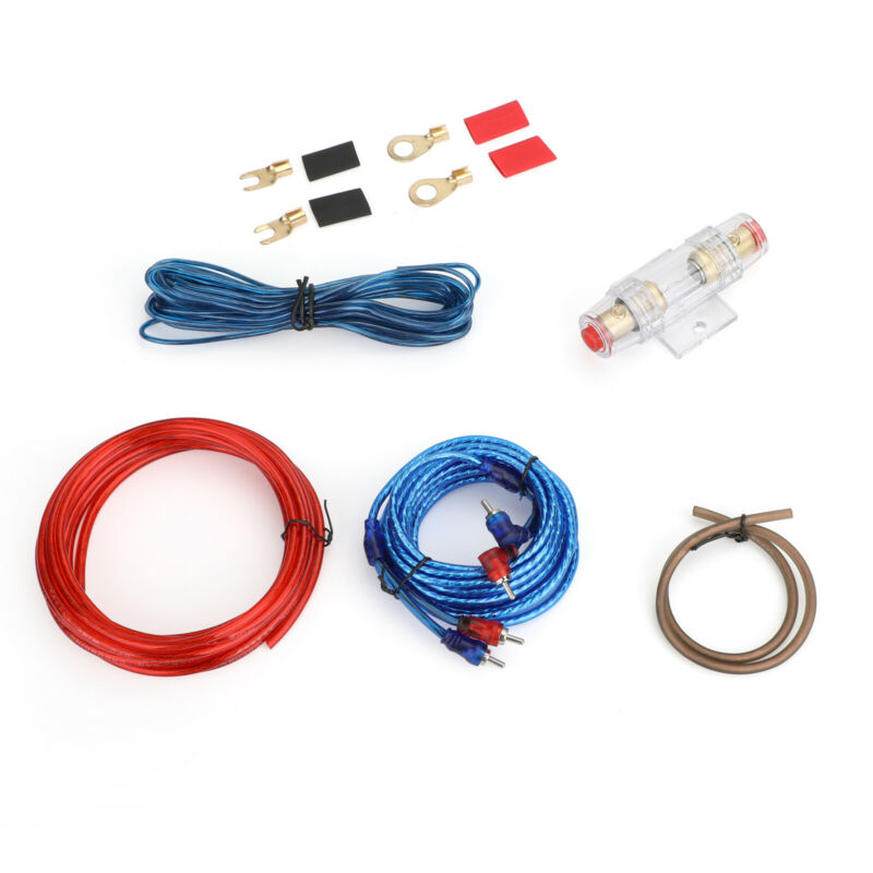 Wire Sub Car Amplifier RCA FUSE Wiring 1500W Amp 10 GAUGE Audio Wiring Kit Cable