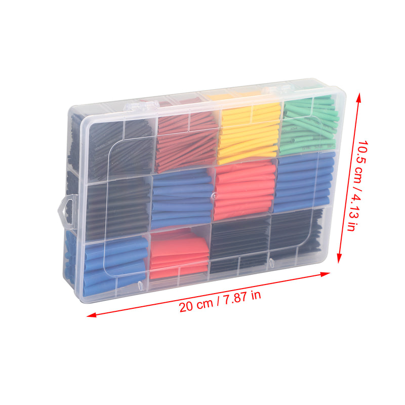 750Pcs Cable Heat Shrink Tubing Sleeve Wire Wrap Tube 2:1 Assortment Kit Tools