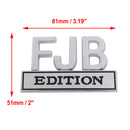 2隆脕 FJB EDITION 3D Emblem Badge Truck Car Decal Bumper Sticker Sliver & Black