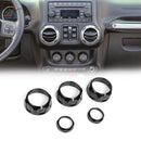 Air Condition Knob Cover For Wrangler JK 11-17 Compass Patriot 10-16 Black/Carbon Generic