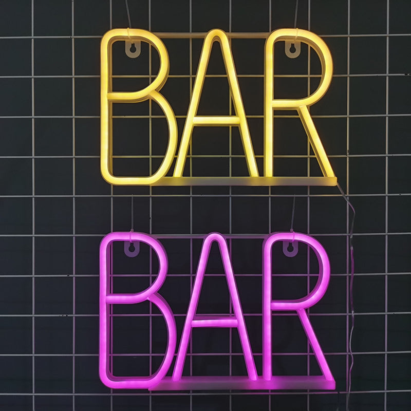 BAR LED Neon Sign Lights Bedside Night Light Lamp Kids Children Room USB Powered