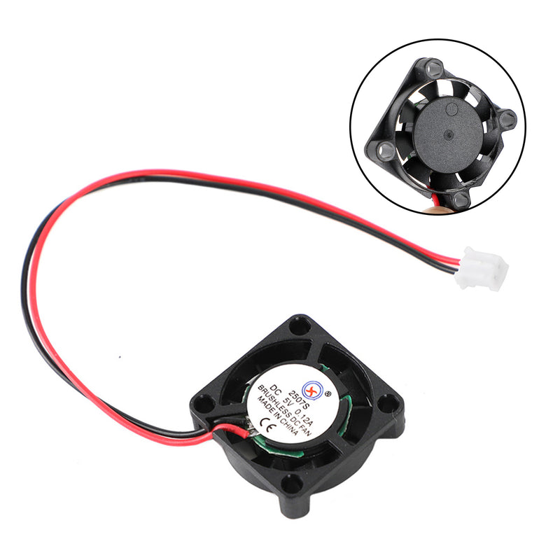 2 Pin Wire Brushless DC Cooling Blower Fan 5V 0.12A 2507S 25x25x7mm