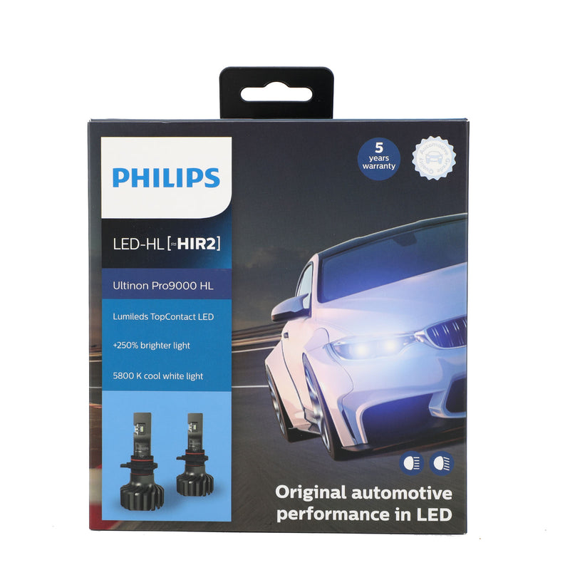 For Philips H1/H3/H7/H11/HB3/4/HIR2 Pro9000 LED Headlight Bulbs +250% 5800K Generic