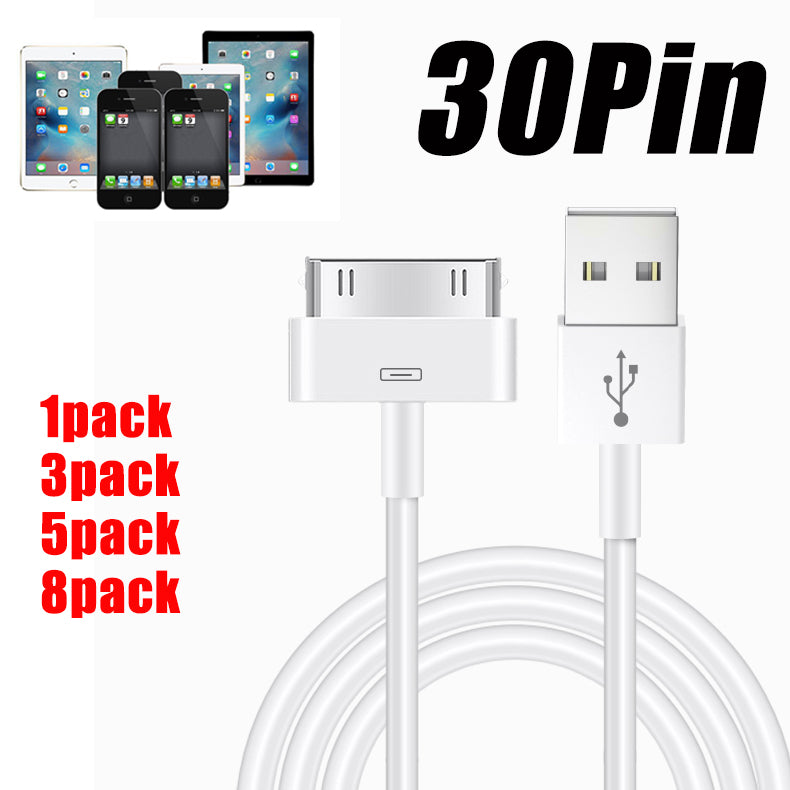 8 Pack 30 pin USB Sync Cable Charger Cord for Apple iPhone 4 3GS iPod Touch iPad Generic