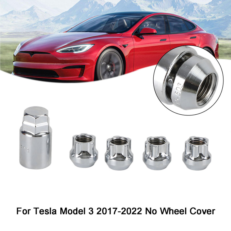 Tesla Model S/3/X/Y All Year Chrome M14脳1.5 4PCS Wheel Lock Lug Nut