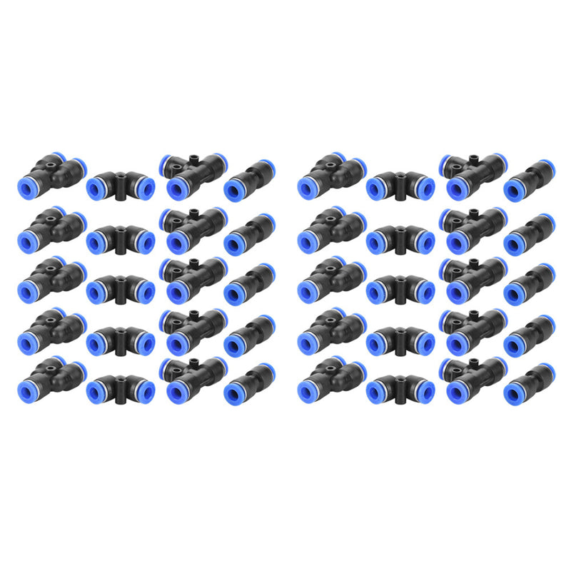 40Pcs Quick 6mm OD 1/4" Plastic Pneumatic Push Connector Air Line Fittings