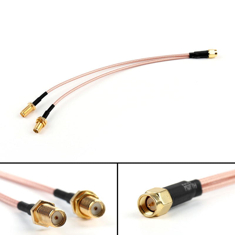 4Pcs 20cm RG316 Y Type 1 SMA Male Plug to 2 SMA Female Jack Branch Pigtail Cable 8in