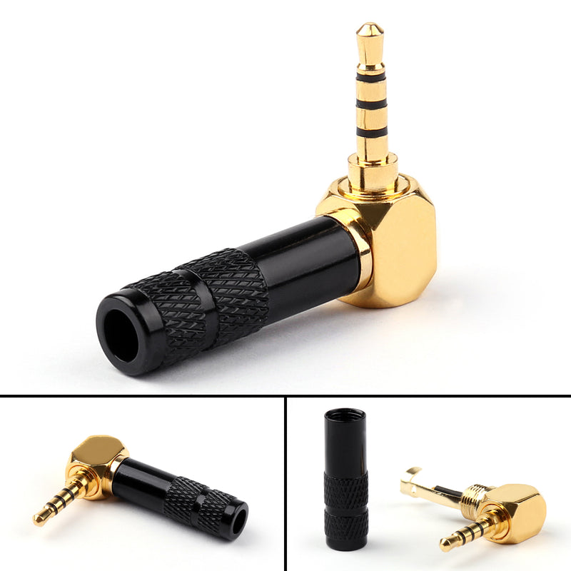 4PCS 2.5mm 4 Pole TRRS Mini Audio Male Plug Right Angle 90¡ã Connector Blk