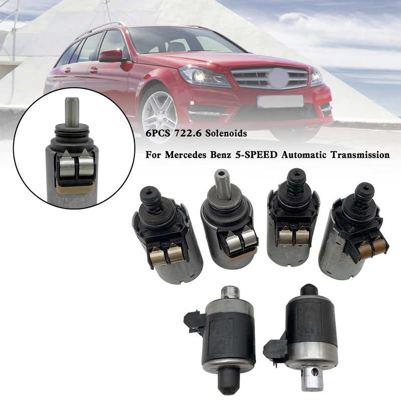6PCS 722.6 Solenoids For Mercedes Benz 5-SPEED Automatic Transmission